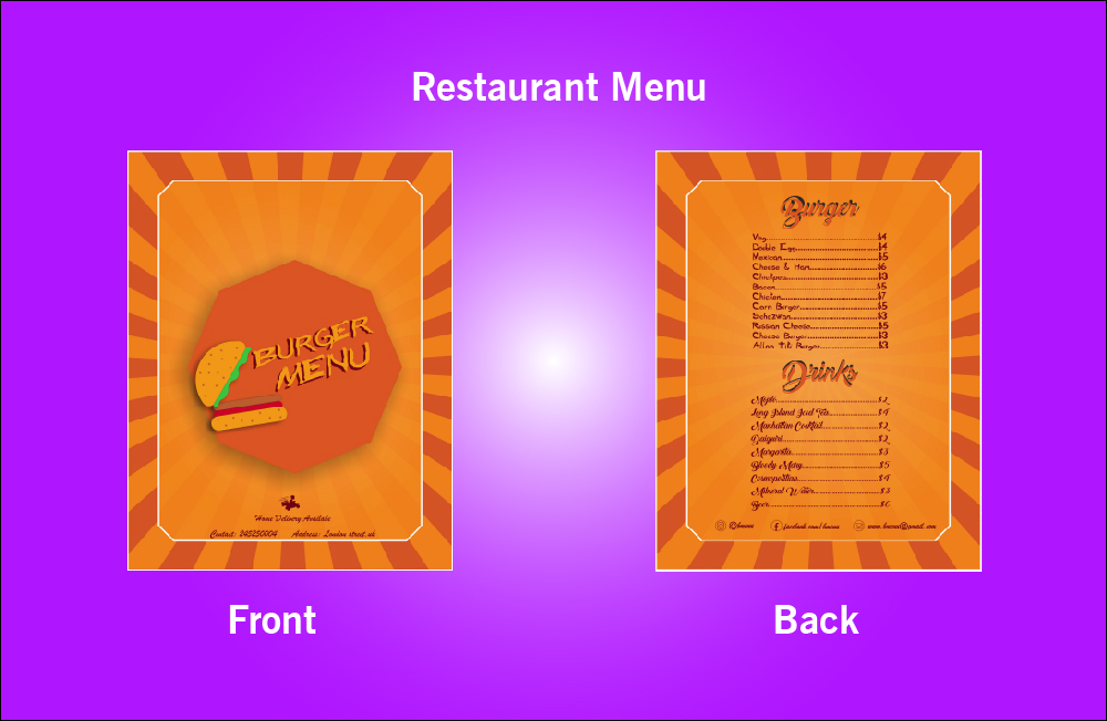 Restaurant Burger Menu - S15