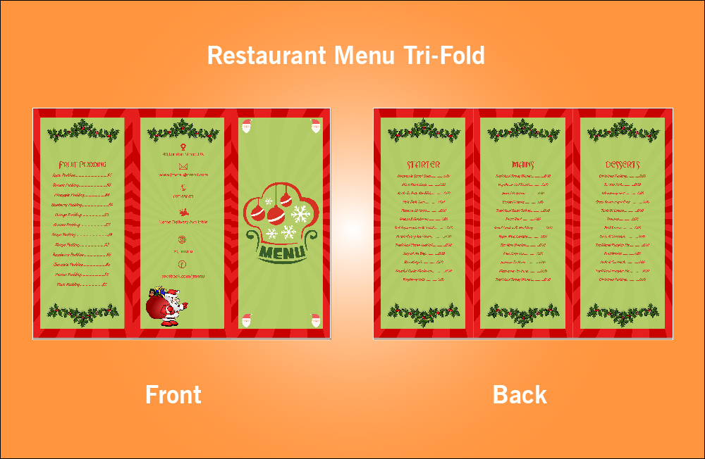 Restaurant Menu Tri-Fold - S18