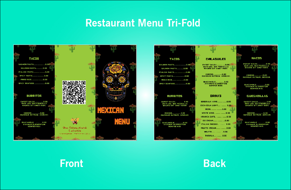 Restaurant Mexican Menu Tri-Fold - S21
