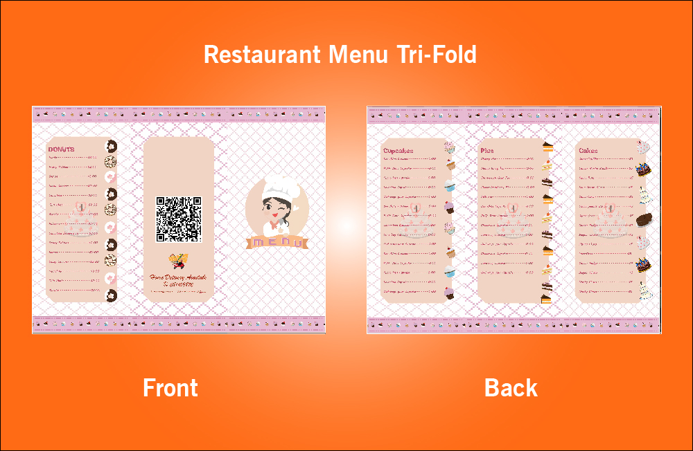 Restaurant Menu Tri-Fold - S22