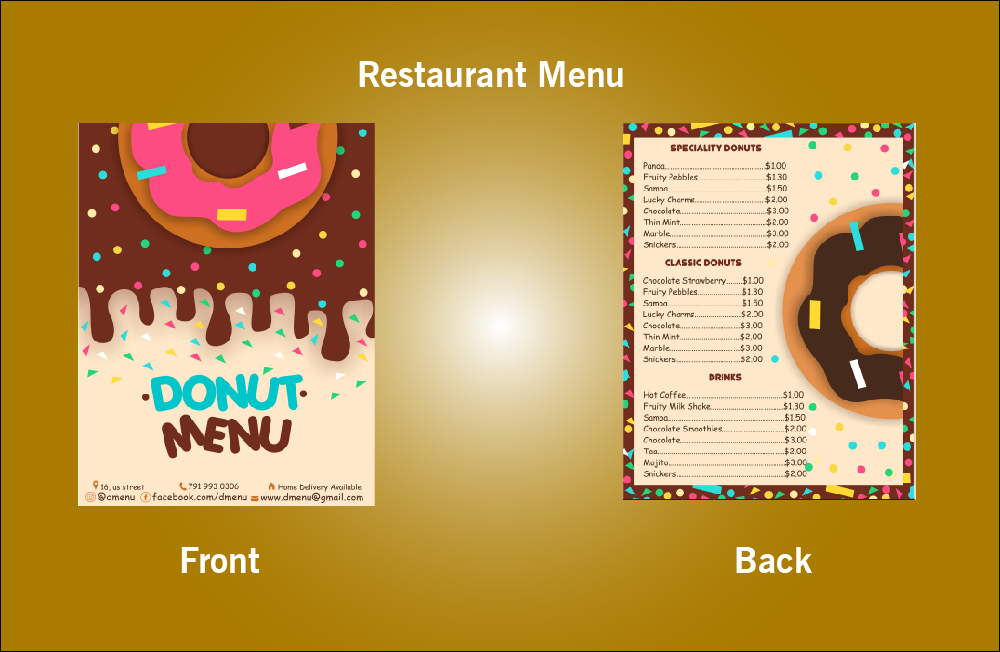 Restaurant Donut Menu - V28
