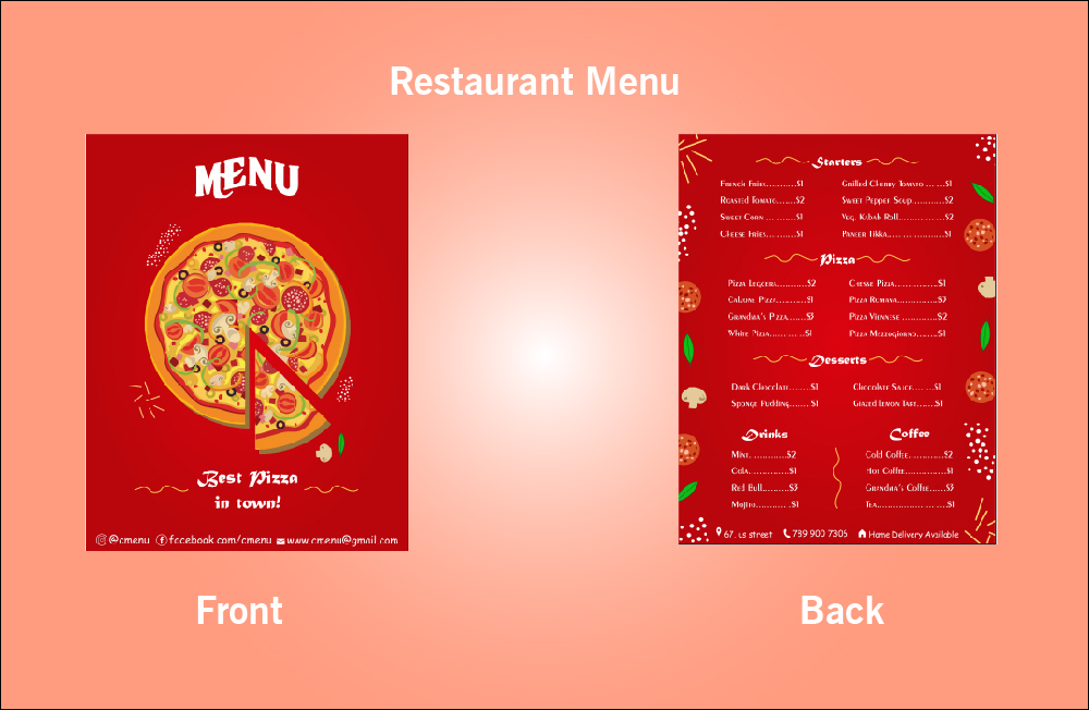 Restaurant Pizza Menu - V30