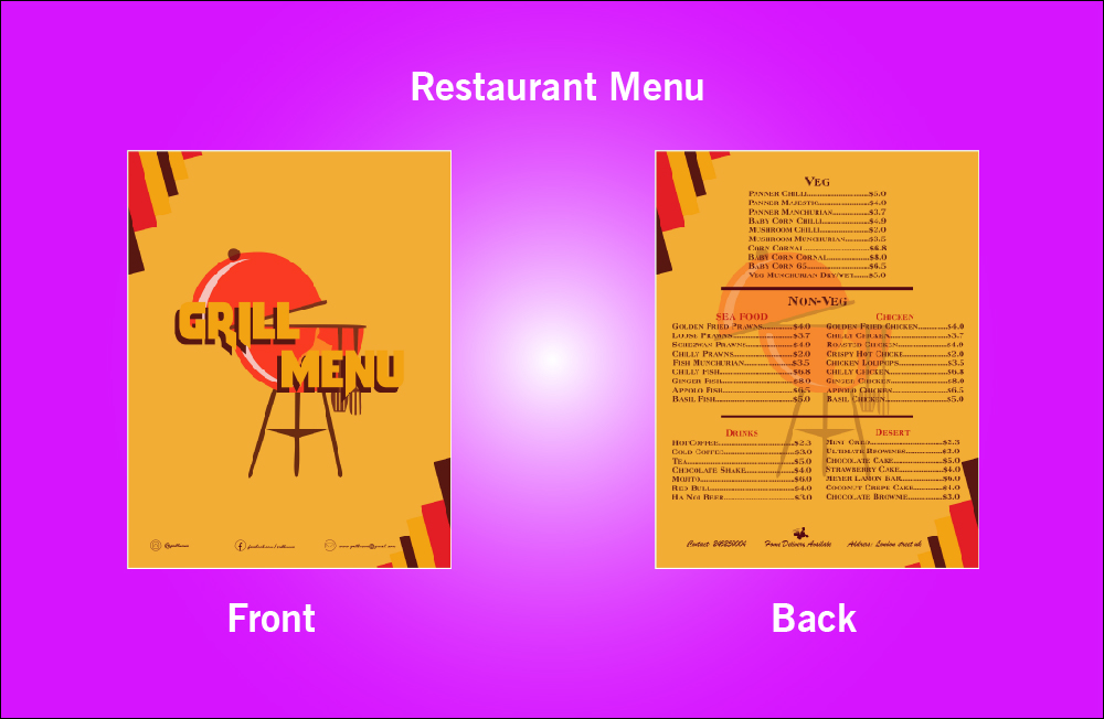 Restaurant Grill Menu - S10