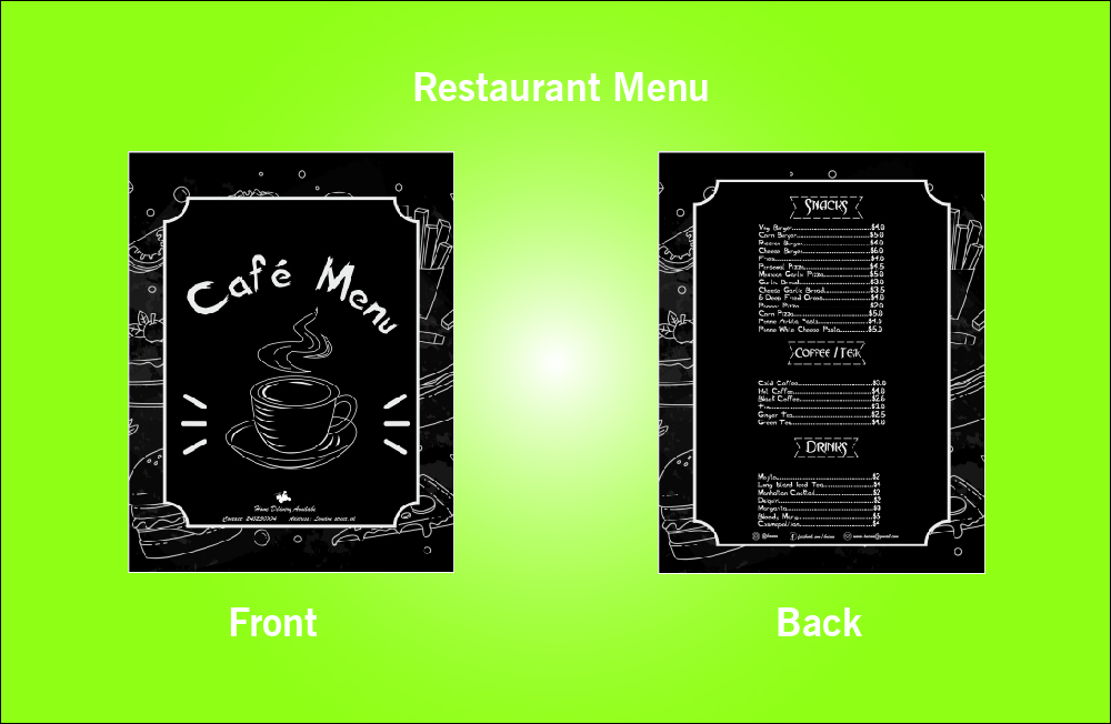 Restaurant Cafe Menu - S14