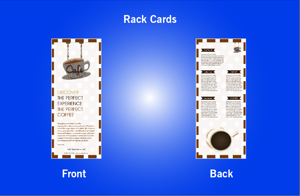 Cafe Rack Cards - 3 (3.5x8.5)