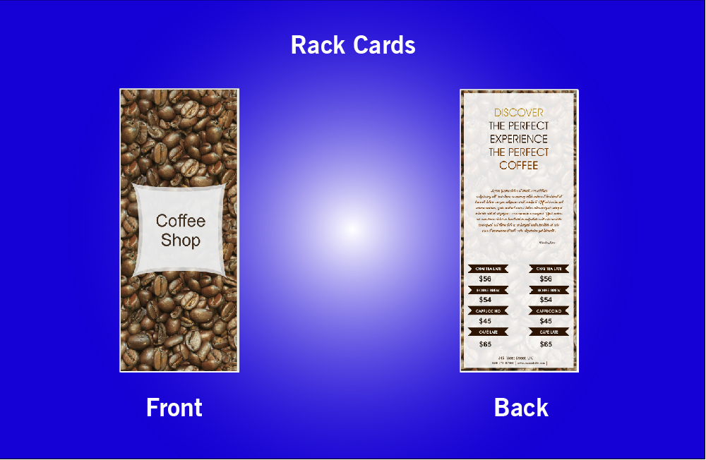 Coffee Shop Rack Card - 10 (3.5x8.5)