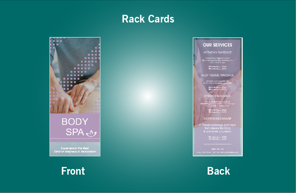Body Spa Rack Card - 11 (3.5x8.5)
