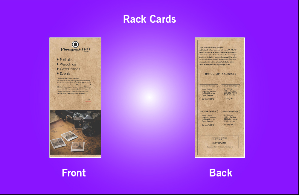 Photography  Studio Rack Card - 19 (3.5x8.5)