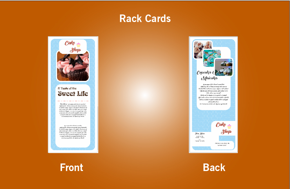 Cake Shop Rack Card - 20 (3.5x8.5)