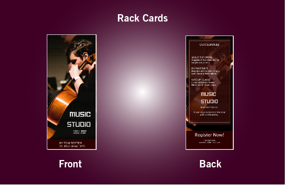 Music Studio Rack Card - 23 (3.5x8.5)