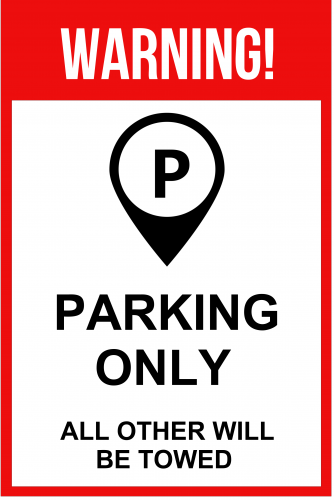 Parking Only Sign ( 36x24 )