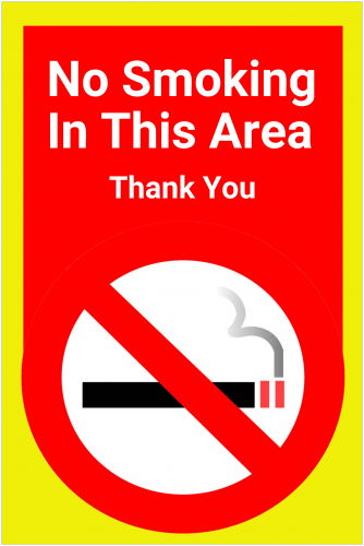No Smoking Zone Sign ( 36x24 )
