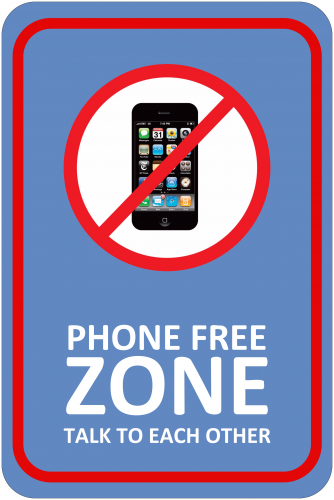 Phone Free Zone Sign ( 36x24 )