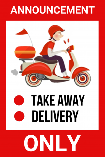 Covid 19 Food Delivery Sign ( 36x24 )