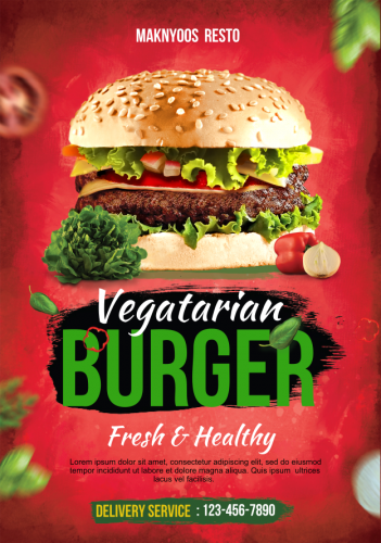 Vegetarian Burger Restaurant Flyer