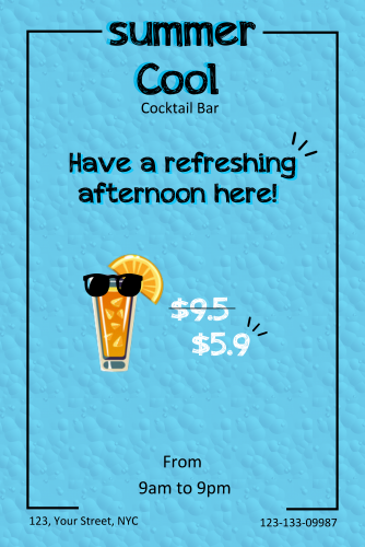 Summer Cool Cocktail Bar Poster - 28 (24x36)
