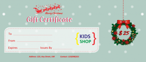 Merry Christmas Gift Certificate