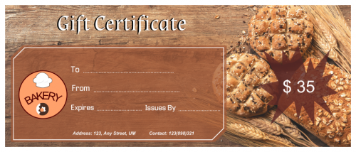 Bakery Gift Certificate