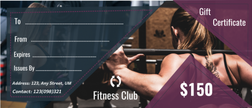 Fitness Club Gift Certificate