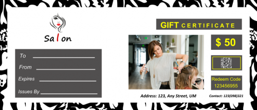 Salon Gift Certificate