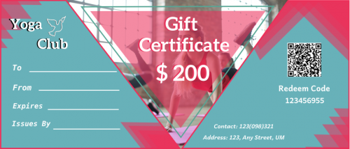 Yoga Club Gift Certificate