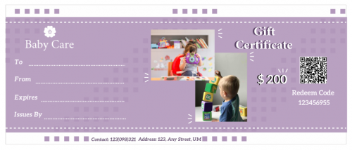 Baby Care Gift Certificate