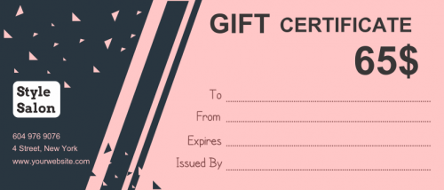 Style Salon Gift Certificate