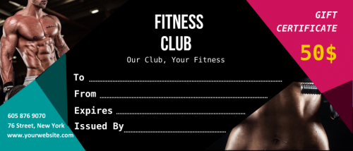 Gym Club Gift Certificate