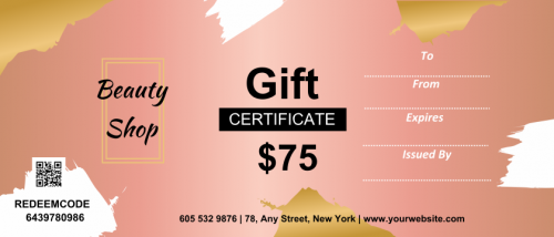 Beauty Shop Gift Certificate