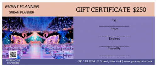Event Planner Gift Certificate