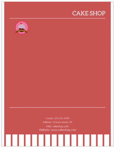 Cake Shop Letterhead