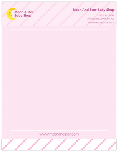 Moon & Star Baby Shop Letterhead 