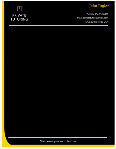 Private Tutoring Letterhead       