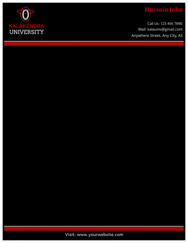 Kalakendra University Letterhead      
