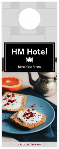Restaurant Breakfast Menu Door Hanger 