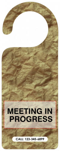 Meeting In Progress Hotel Door Hanger 