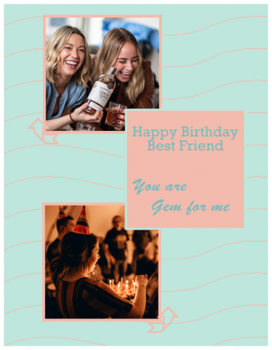 Happy Birthday Best Friend Photo Collage (8.5x11) 