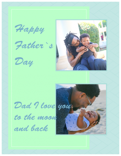 Happy Father's Day Dad I Love You Photo Collage (8.5x11) 