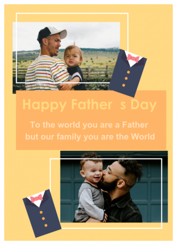 Our Family You Are The World Happy Father's Day  Photo Collage (5x7)  