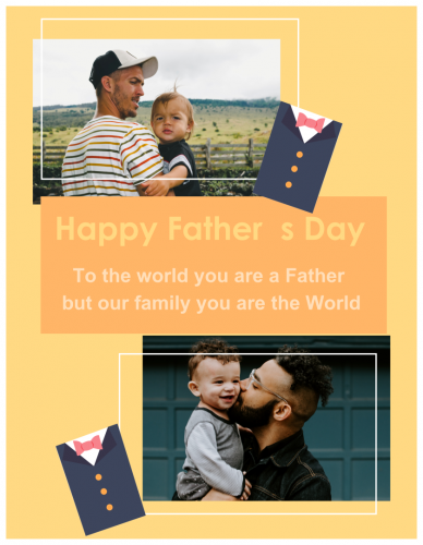 Our Family You Are The World Happy Father's Day  Photo Collage (8.5x11)  