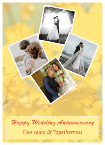 Happy Wedding Anniversary Two Years Of Togetherness Photo Collage (5x7) 