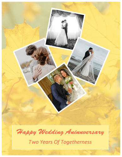 Happy Wedding Anniversary Two Years Of Togetherness Photo Collage (8.5x11)  