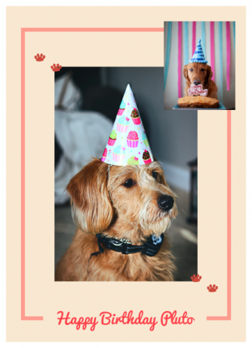 Happy Birthday Pluto  Photo Collage (5x7) 