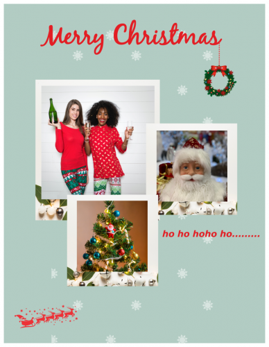 Happy Merry Christmas  Photo Collage (8.5x11)   