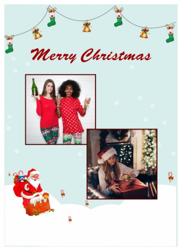 Santa Merry Christmas Photo Collage (5x7) 