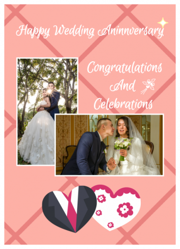 Wedding Anniversary Congratulations And Celebrations Photo Collage (5x7)