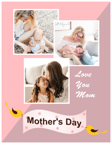 Mother's Day Love You Mom Photo Collage (8.5x11)  