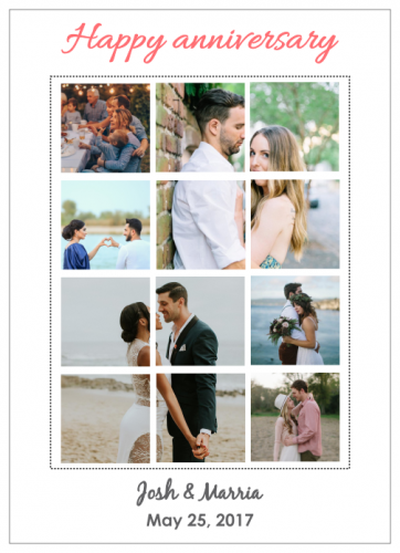 Josh & Marria Happy Anniversary Photo Collage (5x7)  