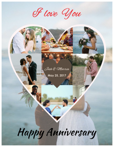 Happy Anniversary 2 Photo Collage (8.5x11) 