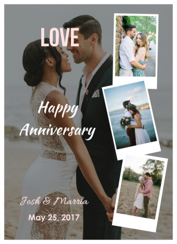 Happy Anniversary  Love 3 Photo Collage (5x7)  